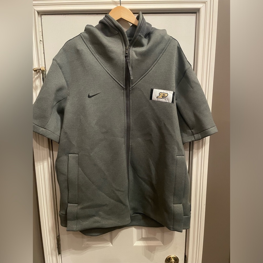 Grey Nike Short Sleeve Zip-Up Hoodie (part of sweatsuit- pants listed separate)